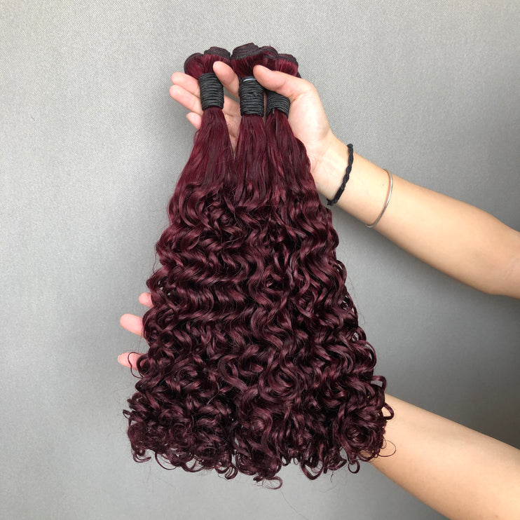 Double Drawn Funmi Hair Water Wave Amazing Curly Wine Color