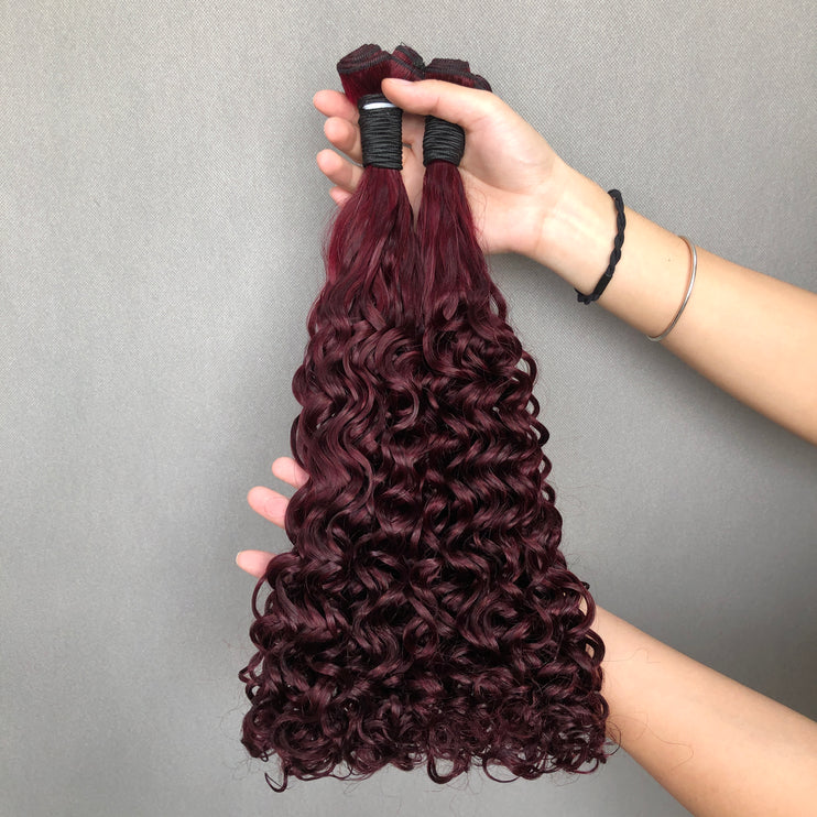 Double Drawn Funmi Hair Water Wave Amazing Curly Wine Color