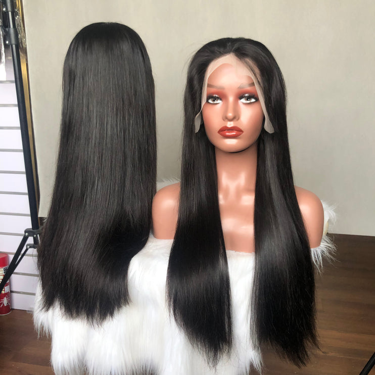 13x4 Lace Frontal Wig Super Double Drawn Bone Straight