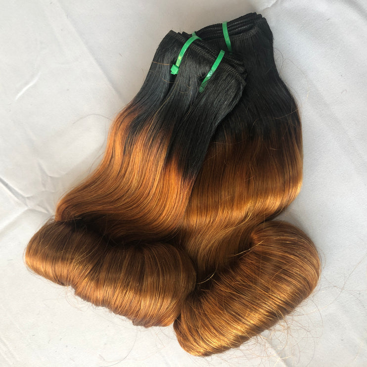 Best Quality Double Drawn Hair Egg Curl 1b/30 Colored Hair