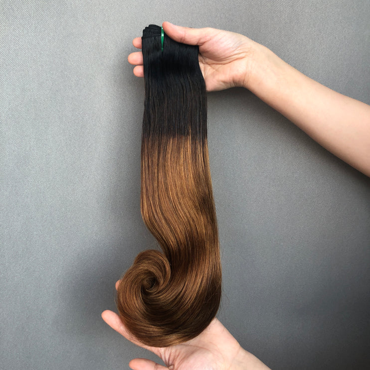 Vietnam Hair Double Drawn Hair Curve Straight Color 1b/30