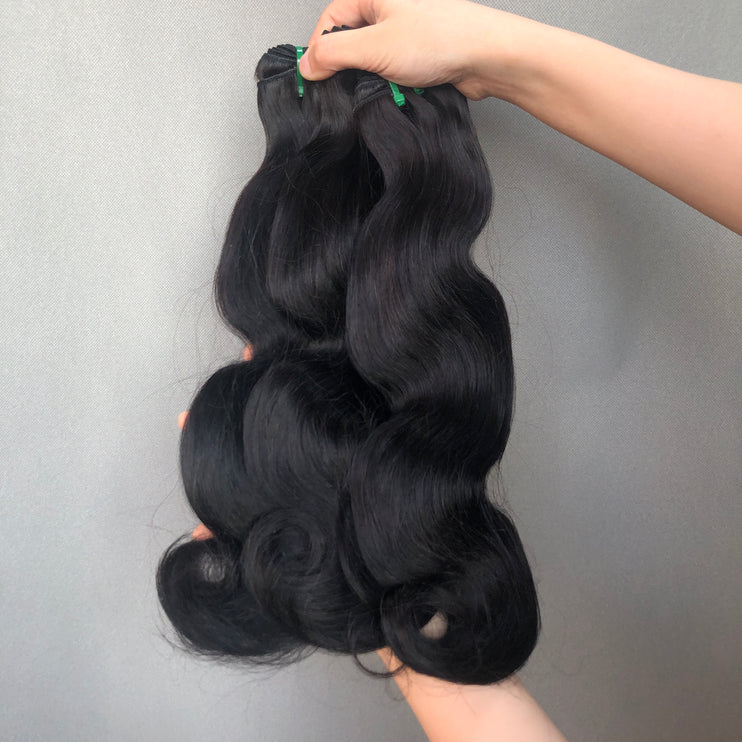 Classic Style Double Drawn Hair Body Wave Natural Color