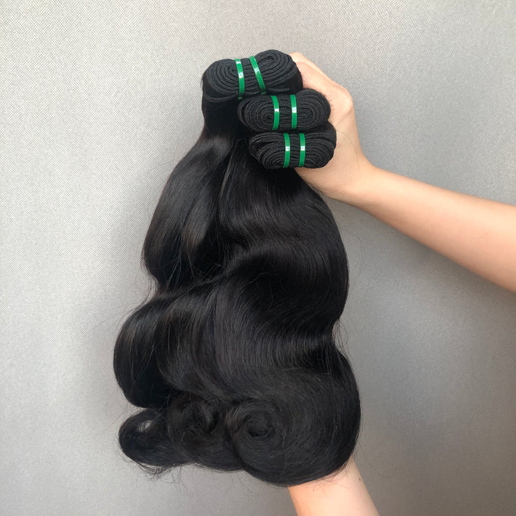 Classic Style Double Drawn Hair Body Wave Natural Color