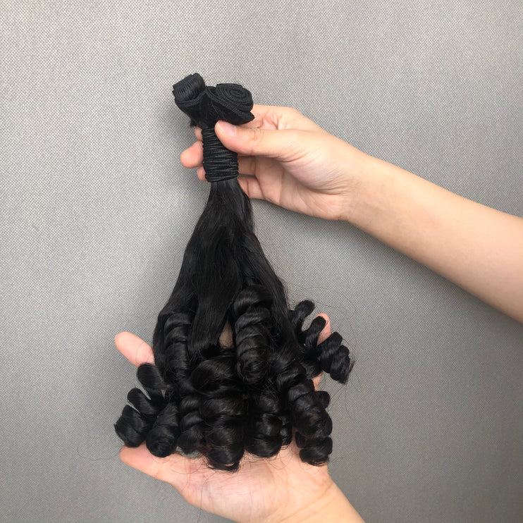 Unique Hair Style Super Double Drawn Spring Curl Virgin Hair Bundles