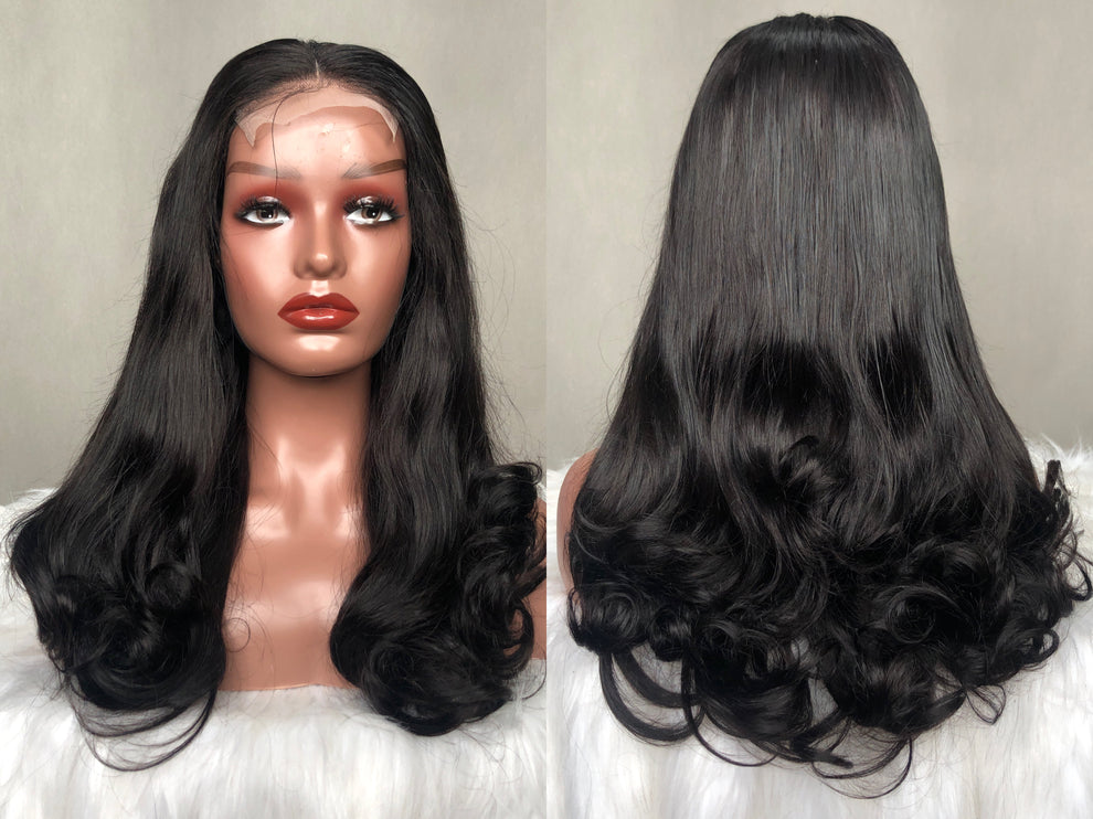 4x4 Lace Closure Wig Double Drawn Quality Curve Straight