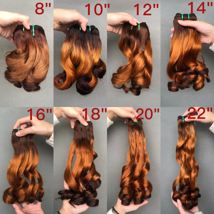 Best Selling Funmi Hair Double Drawn Quality Bouncy Wave Color T4/30/4