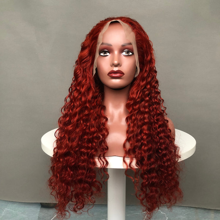 13x4 Lace Frontal Wig Super Double Drawn Loose Deep Color #350