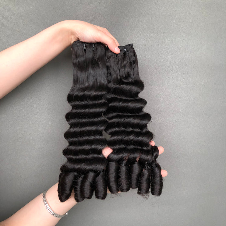 Top Quality Luxy Curl Virgin Hair Bundles Super Double Drawn Quality Natural Black Color