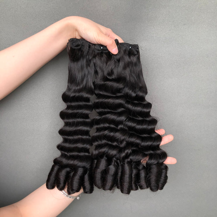 Top Quality Luxy Curl Virgin Hair Bundles Super Double Drawn Quality Natural Black Color