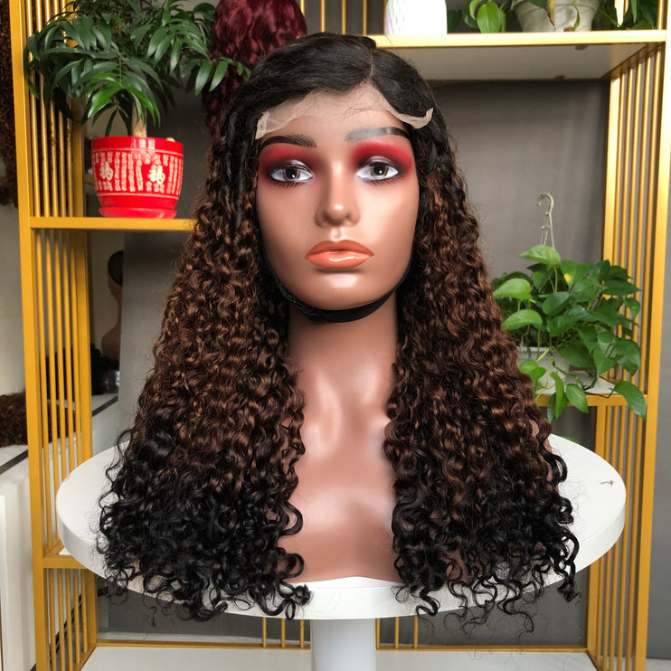 5x5  Lace Closure Factory Wig Pixie Curl 1b/4/1b