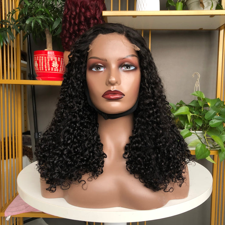 5x5 HD Lace Closure Factory Wig Pixie Curl Natural Color