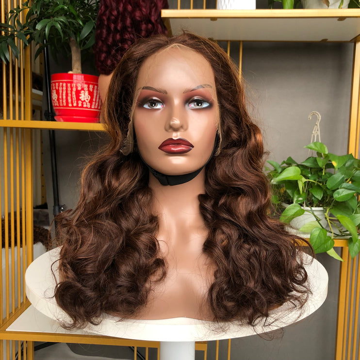 13x4 HD Lace Frontal Wig Factory Bouncy Wave Piano color