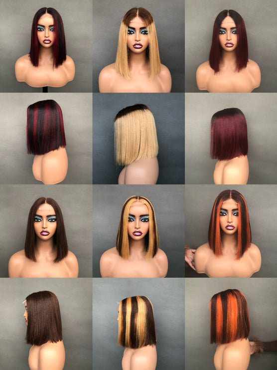 2x6 Kim K Bob Wig Different Color