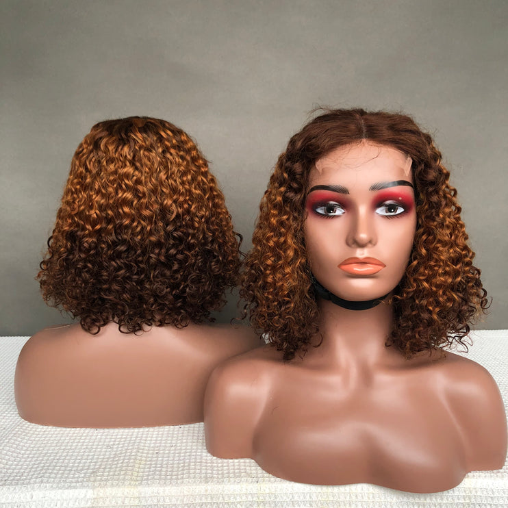 4x4 Factory Wig Amazing Curl Double Drawn Hair Ombre Color 4/30/4