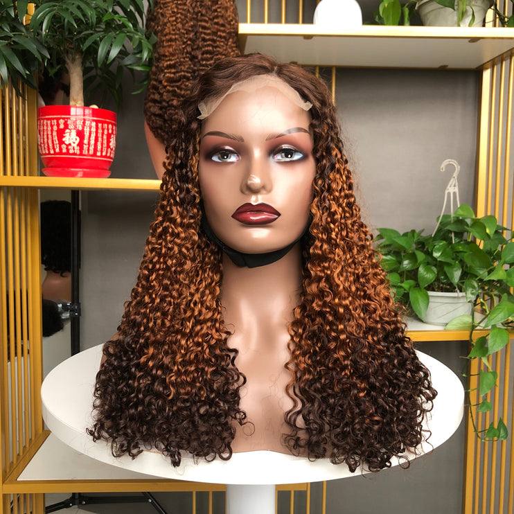 5x5  Lace Closure Wig Vietnam Pixie Curl Color T4/30/4