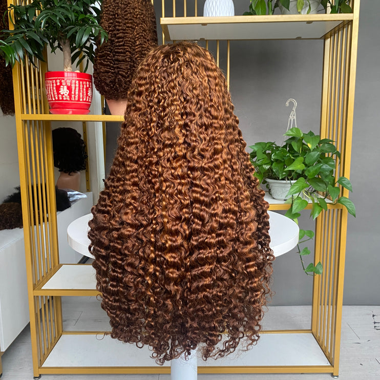 Full Density 13x4 Lace Frontal Wig Factory Burmese Curl Piano Color