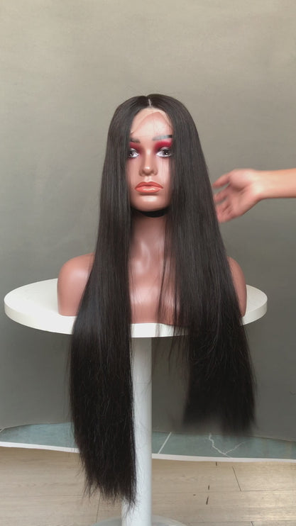 Silky Super Double Drawn Bone Straight Vietnam Hair Lace Closure Wig