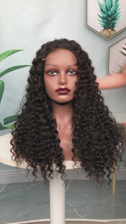 Super Double Drawn Quality 5x5 Lace Closure wig Deep Curl